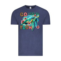 Vintage Denim go with the flow floral turtle Vintage Tee - Jasminsmagicworld
