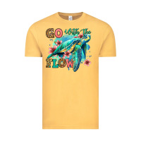 Vintage Mustard go with the flow floral turtle Vintage Tee - Jasminsmagicworld