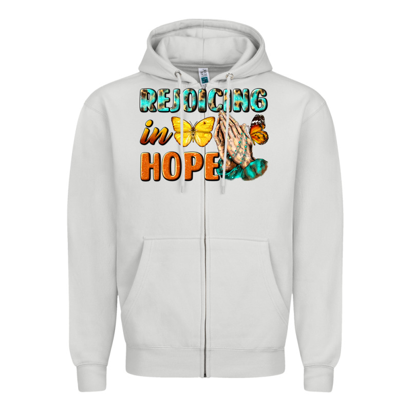 Rejoicing In Hope Zipper Hoodie by NancyCooperArtShop | Teevron