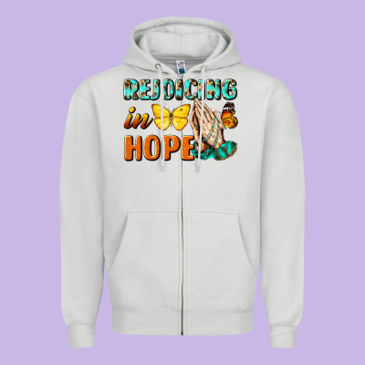Rejoicing In Hope Zipper Hoodie Designed By Nancycooperartshop