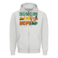 Dove Grey rejoicing in hope Zipper Hoodie - NancyCooperArtShop