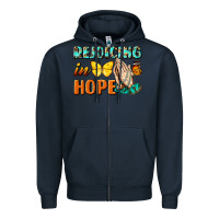 Navy rejoicing in hope Zipper Hoodie - NancyCooperArtShop