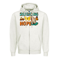 Oatmeal Heather rejoicing in hope Zipper Hoodie - NancyCooperArtShop