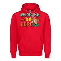 Red rejoicing in hope Zipper Hoodie - NancyCooperArtShop