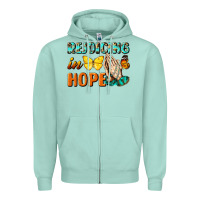 Seafoam rejoicing in hope Zipper Hoodie - NancyCooperArtShop