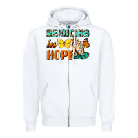 White rejoicing in hope Zipper Hoodie - NancyCooperArtShop