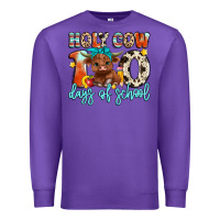 Purple holy cow 100 days of school Premium Sweatshirt - Artiststas