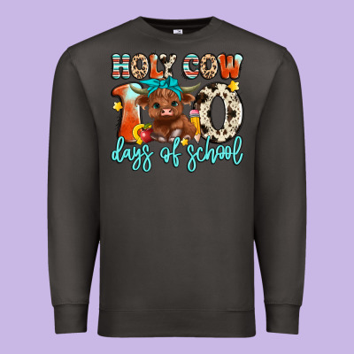 Holy Cow 100 Days Of School Premium Sweatshirt Designed By Artiststas