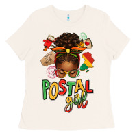 Bone juneteenth afro messy bun postal girl Ladies Tee - texasbilliewilder