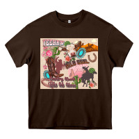 Chocolate Brown yeehaw western Heavy Core Tee - Zillion Design Studio