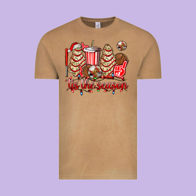 Tis The Season Christmas Tree  Cake Baseball Vintage Tee Designed By Adodesignshop