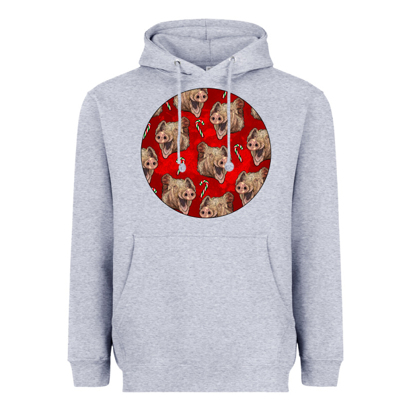 Christmas Pig Heavyweight Hoodie by LillyAllenDesigns | Teevron