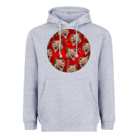Heather Grey christmas pig Heavyweight Hoodie - LillyAllenDesigns