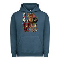 Pigment Midnight Navy love cow gnomies Urban Hoodie - CowGirlArtShop