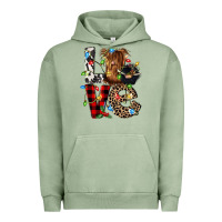 Pigment Oil Green love cow gnomies Urban Hoodie - CowGirlArtShop