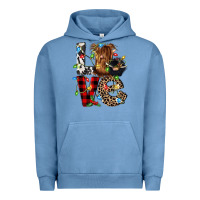 Pigment Pebble Blue love cow gnomies Urban Hoodie - CowGirlArtShop