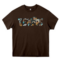Chocolate Brown texas sunflower cowhide leopard texas map Heavy Core Tee - Artiststas