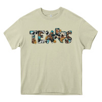 Texas Sunflower Cowhide Leopard Texas Map Heavy Core Tee | Teevron
