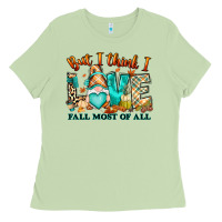 Matcha But i think i love Fall most of all gnome Ladies Tee - RanaPortraitStore