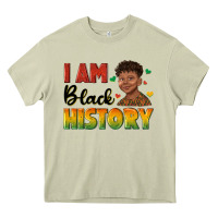 I Am Black History With Afro Black Boy Heavy Core Tee | Teevron