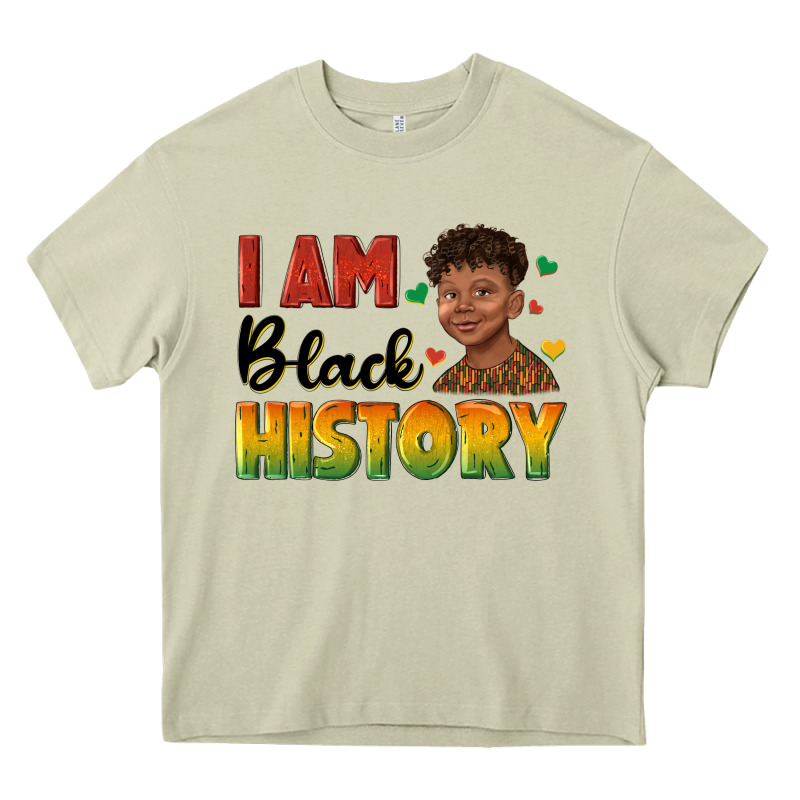 I Am Black History With Afro Black Boy Heavy Core Tee by texasbilliewilder | Teevron