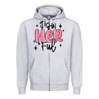 Heather Grey powherful Zipper Hoodie - MaliasSmallBusiness