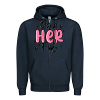 Navy powherful Zipper Hoodie - MaliasSmallBusiness