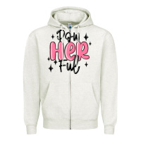 Oatmeal Heather powherful Zipper Hoodie - MaliasSmallBusiness