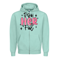 Seafoam powherful Zipper Hoodie - MaliasSmallBusiness