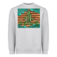 Heather Grey cactus gemstone Heavyweight Sweatshirt - JahusDesignShop