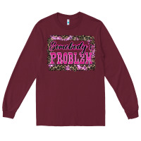 Burgundy Western Somebody's Problem Long Sleeve Tee - LillyAllenDesigns
