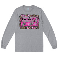 Heather Grey Western Somebody's Problem Long Sleeve Tee - LillyAllenDesigns