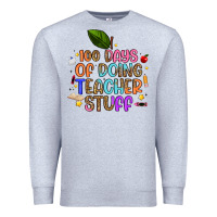 Heather Grey 100 days of doing teacher stuff Premium Sweatshirt - Artiststas