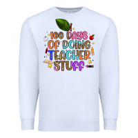 White 100 days of doing teacher stuff Premium Sweatshirt - Artiststas
