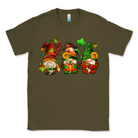 Army Green fall gnomes with pumpkin pie Classic Tee - AdoDesignShop