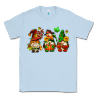 Dusty Blue fall gnomes with pumpkin pie Classic Tee - AdoDesignShop