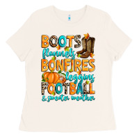 Bone Boots flannels bonfires leggins American Football Ladies Tee - RanaPortraitStore