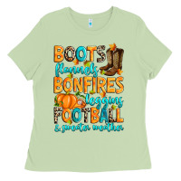 Matcha Boots flannels bonfires leggins American Football Ladies Tee - RanaPortraitStore