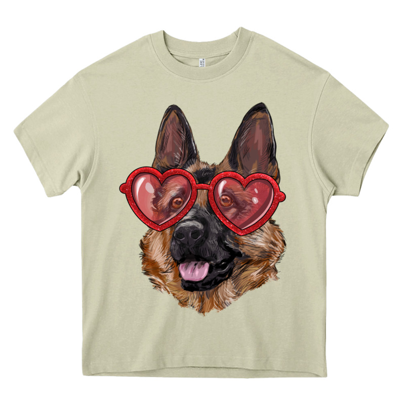 German Shepherd With Love Glasses Heavy Core Tee by RanaPortraitStore | Teevron