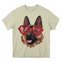 Mossy German shepherd with love glasses Heavy Core Tee - RanaPortraitStore