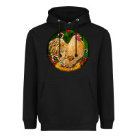 Black cochin rooster christmas Heavyweight Hoodie - LillyAllenDesigns