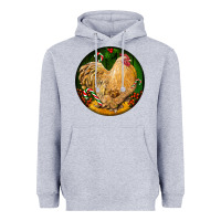 Heather Grey cochin rooster christmas Heavyweight Hoodie - LillyAllenDesigns