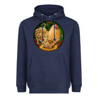 Navy cochin rooster christmas Heavyweight Hoodie - LillyAllenDesigns