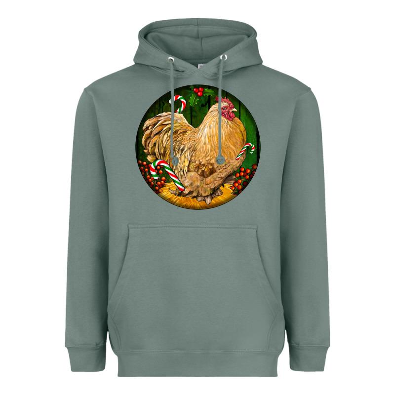 Cochin Rooster Christmas Heavyweight Hoodie by LillyAllenDesigns | Teevron