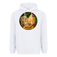 White cochin rooster christmas Heavyweight Hoodie - LillyAllenDesigns
