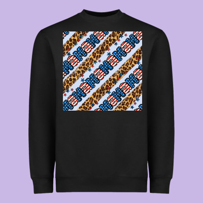 American Mama Leopard Seamless Pattern Heavyweight Sweatshirt Designed By Bundleandbundleshop