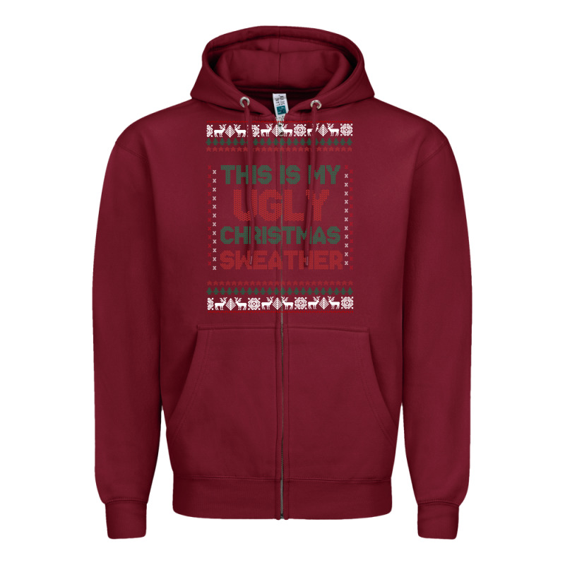 This Is My Ugly Christmas Zipper Hoodie by MaliasSmallBusiness | Teevron