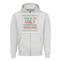 Dove Grey this is my ugly christmas Zipper Hoodie - MaliasSmallBusiness