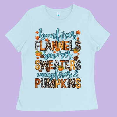 Ladies Tee Bonfires flannels