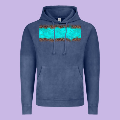 Turquoise Leopard Vintage Hoodie Designed By Jahusdesignshop